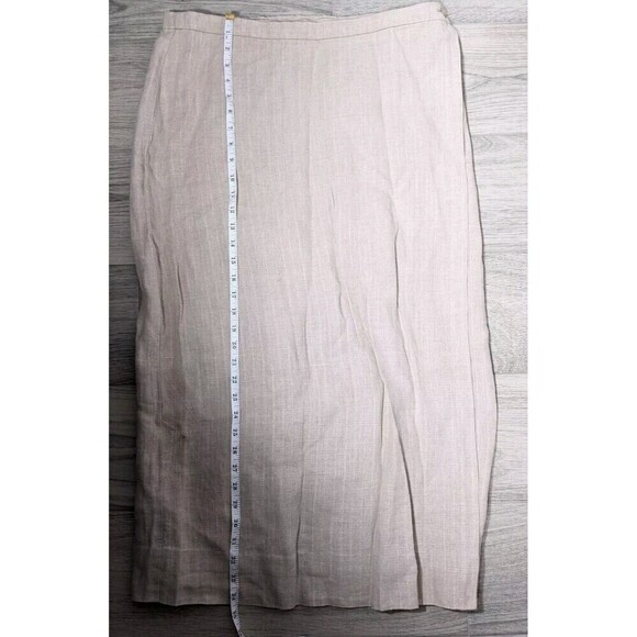 Eileen Fisher Undyed Natural Linen Wrap Midi Skirt Large Beige - Picture 6 of 6